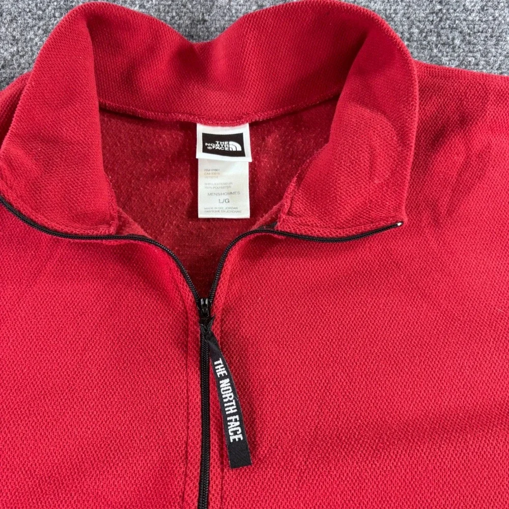 The North Face Quarter Zip Fleece Mens L Red Textured Pullover Hiking Gorpcore
